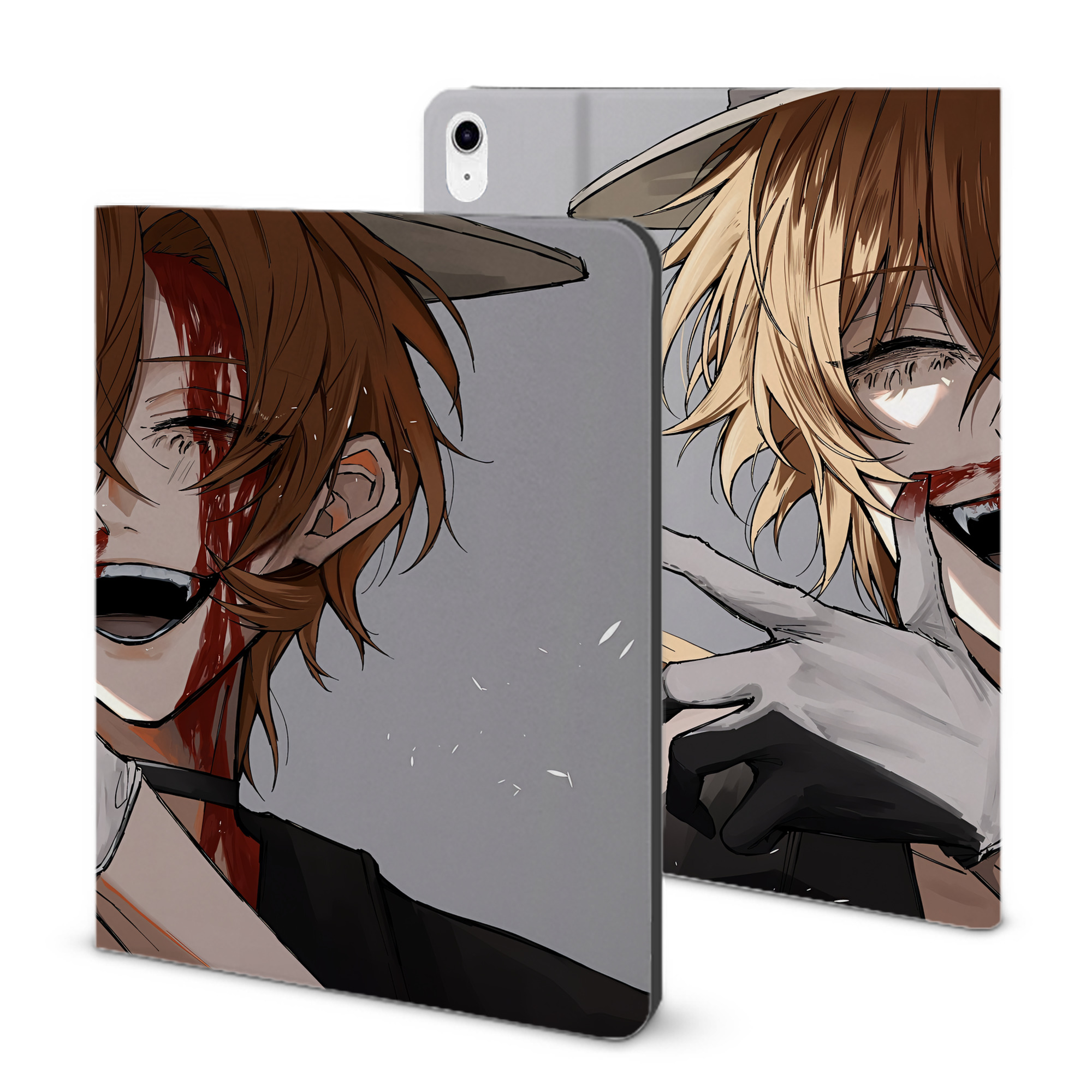 （画像用） 文豪ストレイドッグス Bungo Stray Dogs IPad ケース ブック型 PUレザー TPU 耐衝撃 軽量 薄型 ペン収納なし 全面保護 IPad 各モデル対応